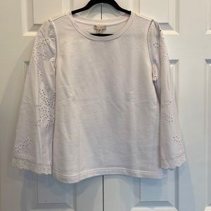 Eliane Rose white eyelet sleeve top Sz M J6